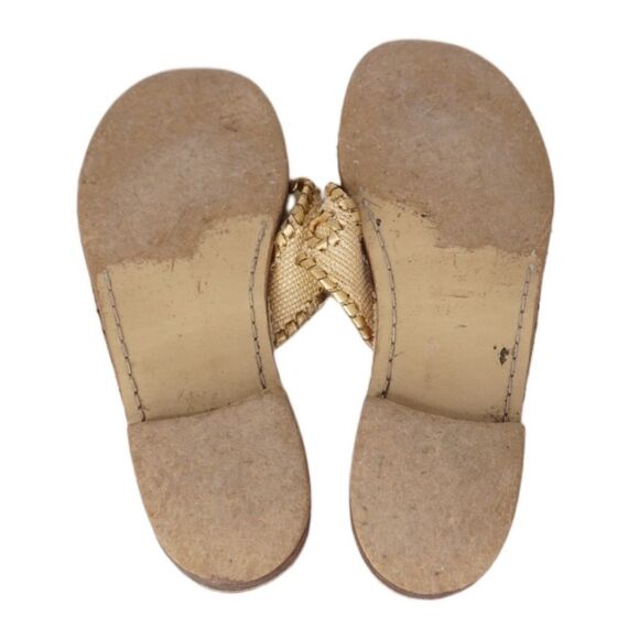 Jack Rogers Navajo Beige / Gold Thong Sandals, Size 8 - Picture 8 of 8